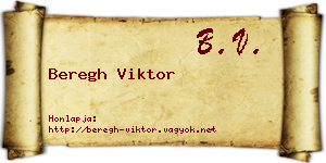 Beregh Viktor névjegykártya